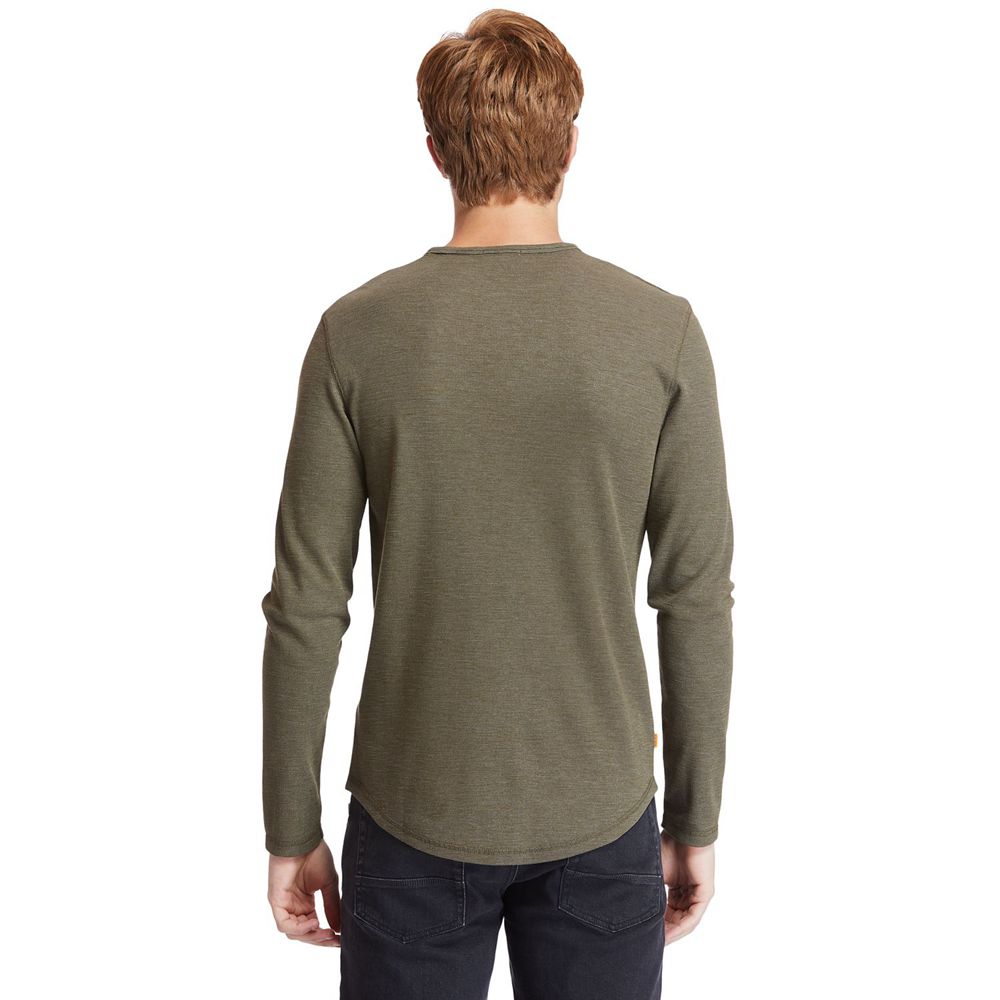 Timberland Mens T-Shirts Dyer River Slim-Fit Tree-Logo - Olive - India BI9741683